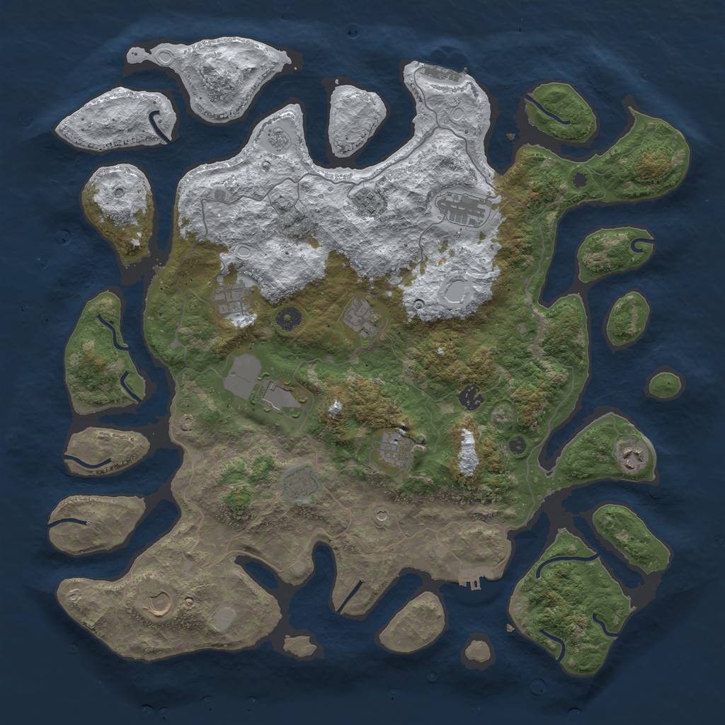 Rust Map: Procedural Map, Size: 4500, Seed: 4267369, 19 Monuments