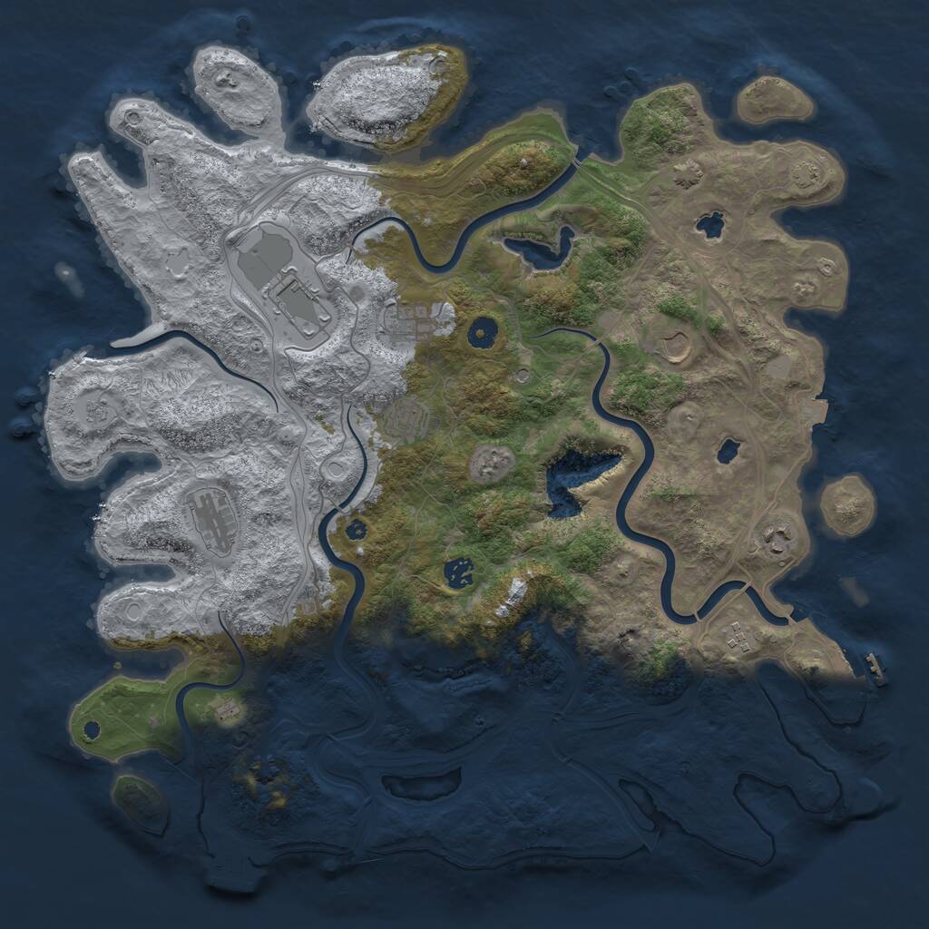 Rust Map: Procedural Map, Size: 4500, Seed: 2593438, 14 Monuments