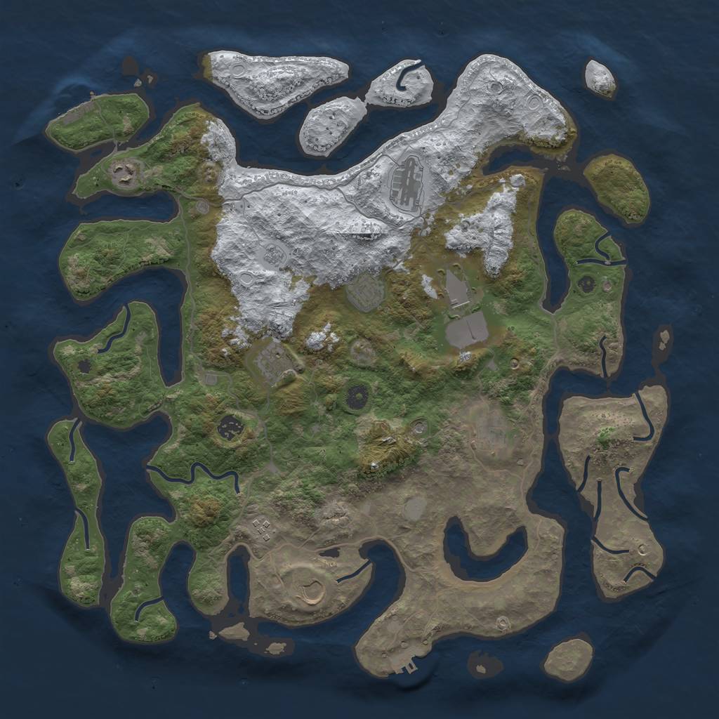 Rust Map: Procedural Map, Size: 4500, Seed: 1994097, 18 Monuments