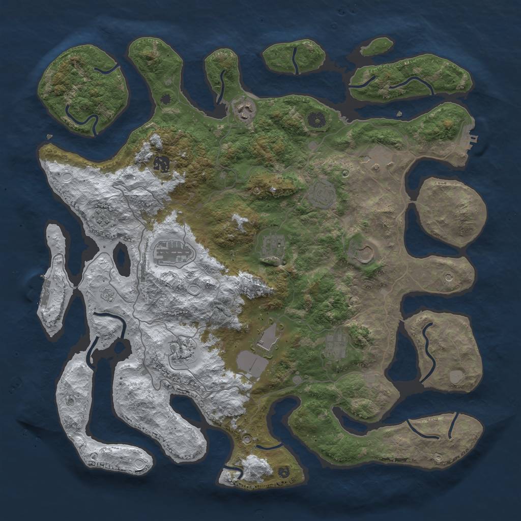 Rust Map: Procedural Map, Size: 4500, Seed: 3298680, 20 Monuments