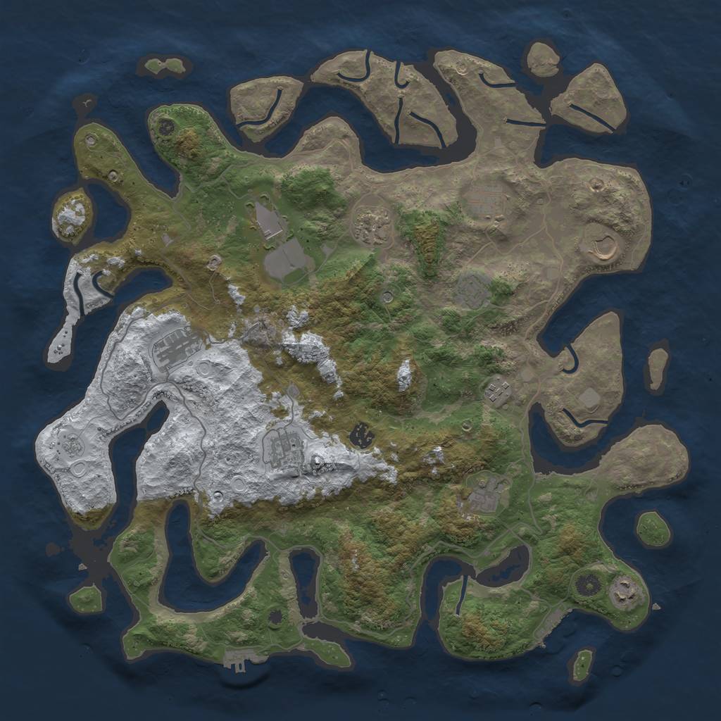 Rust Map: Procedural Map, Size: 4500, Seed: 4651181, 20 Monuments