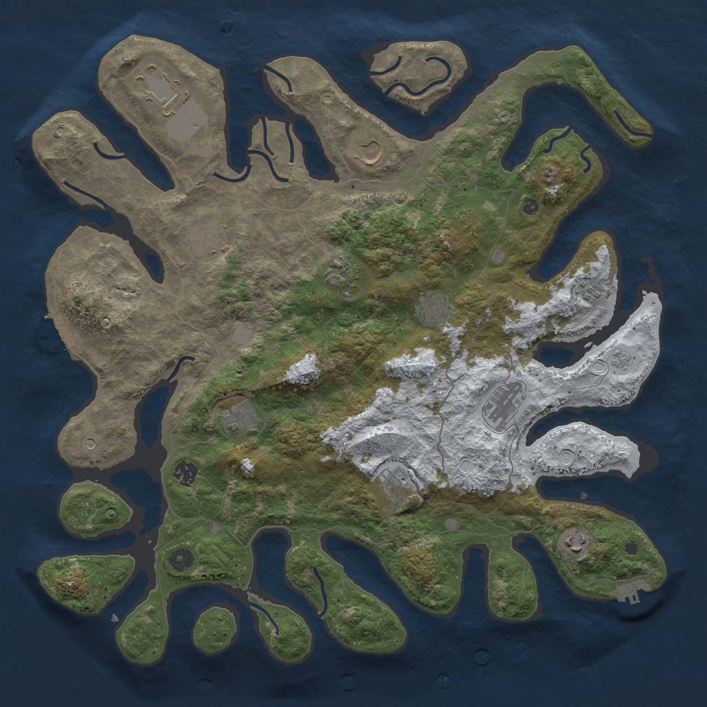 Rust Map: Procedural Map, Size: 4500, Seed: 1575180, 20 Monuments