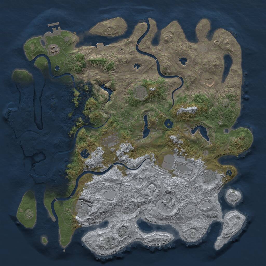 Rust Map: Procedural Map, Size: 4500, Seed: 1819157, 16 Monuments