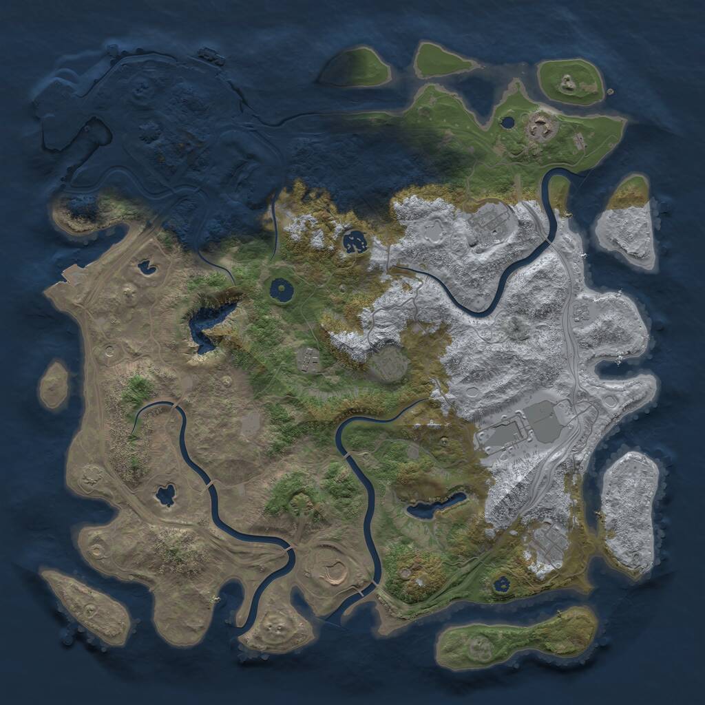 Rust Map: Procedural Map, Size: 4500, Seed: 1806580, 14 Monuments