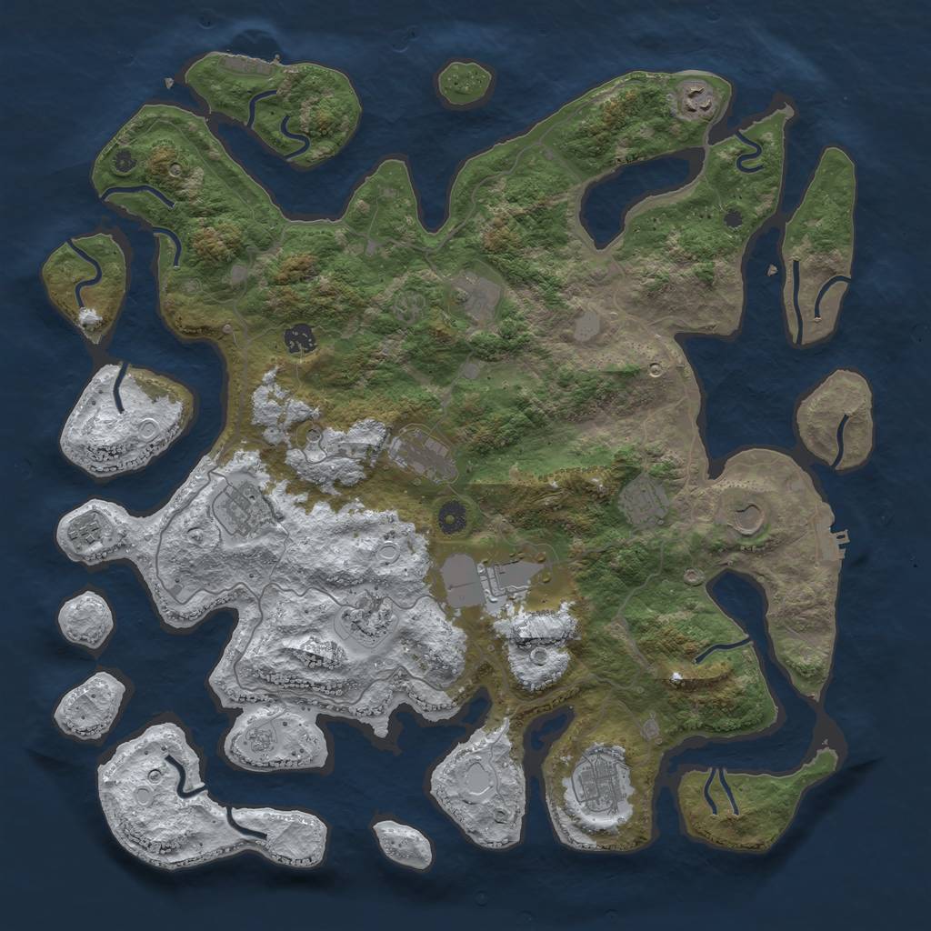 Rust Map: Procedural Map, Size: 4500, Seed: 5131070, 20 Monuments