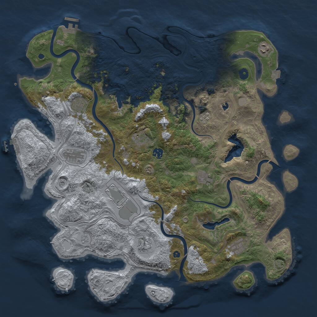 Rust Map: Procedural Map, Size: 4500, Seed: 2614266, 16 Monuments
