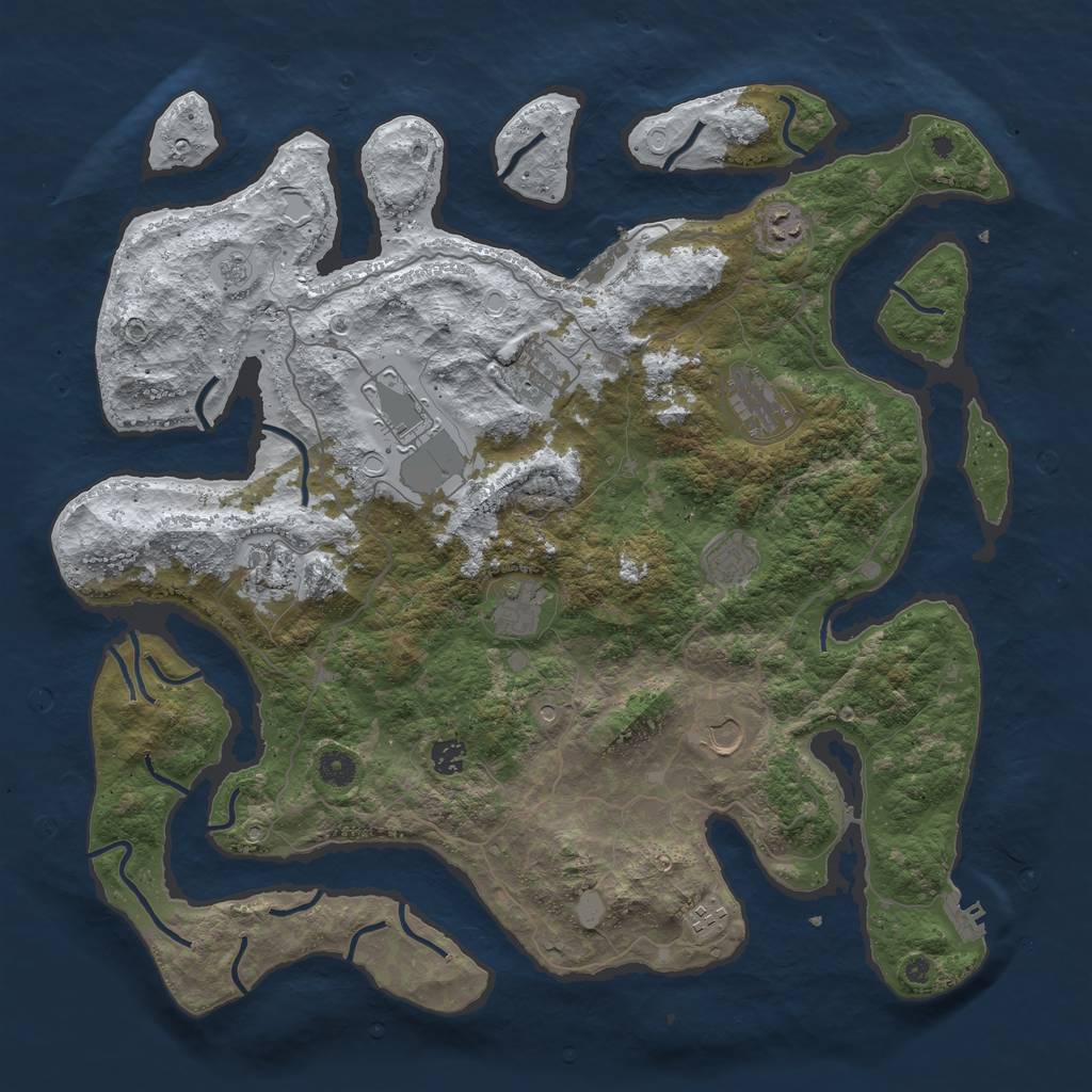 Rust Map: Procedural Map, Size: 4500, Seed: 4439639, 19 Monuments