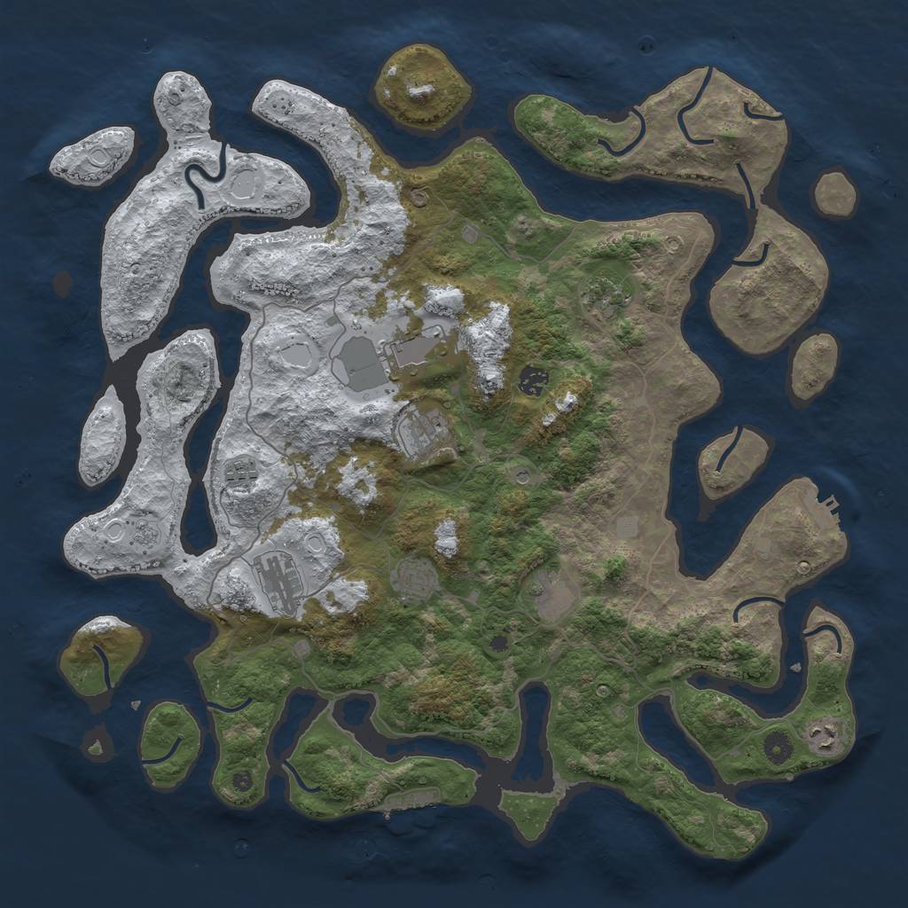 Rust Map: Procedural Map, Size: 4500, Seed: 5939992, 18 Monuments