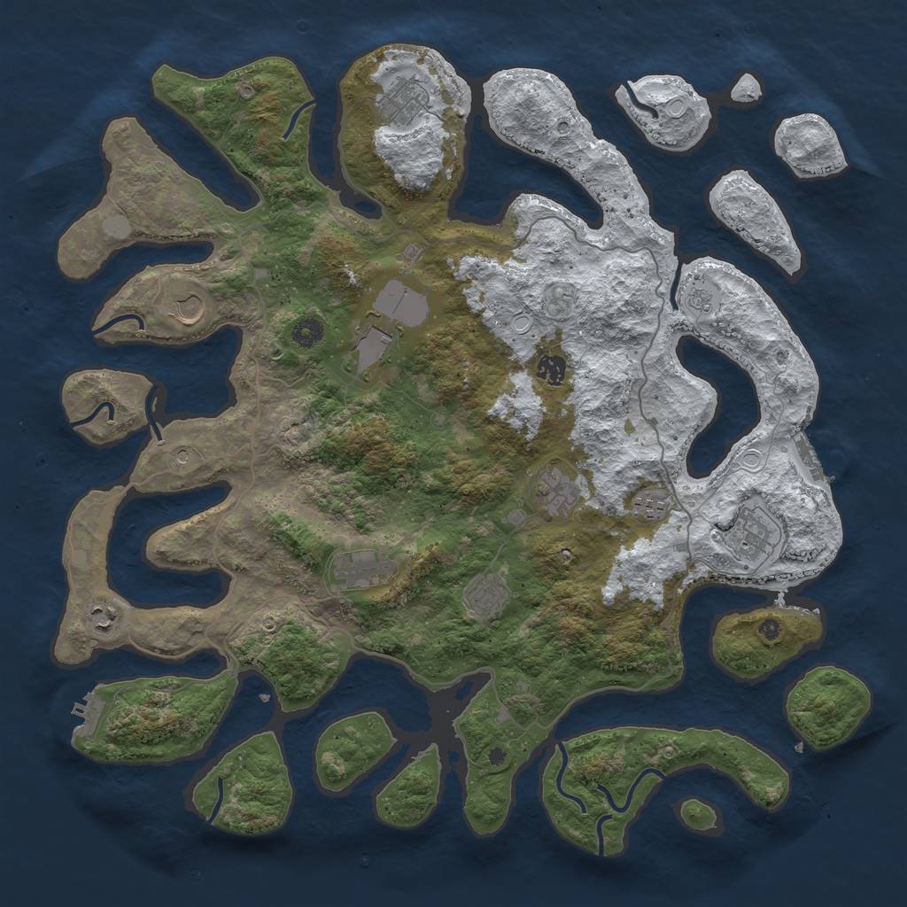 Rust Map: Procedural Map, Size: 4500, Seed: 1324179, 19 Monuments