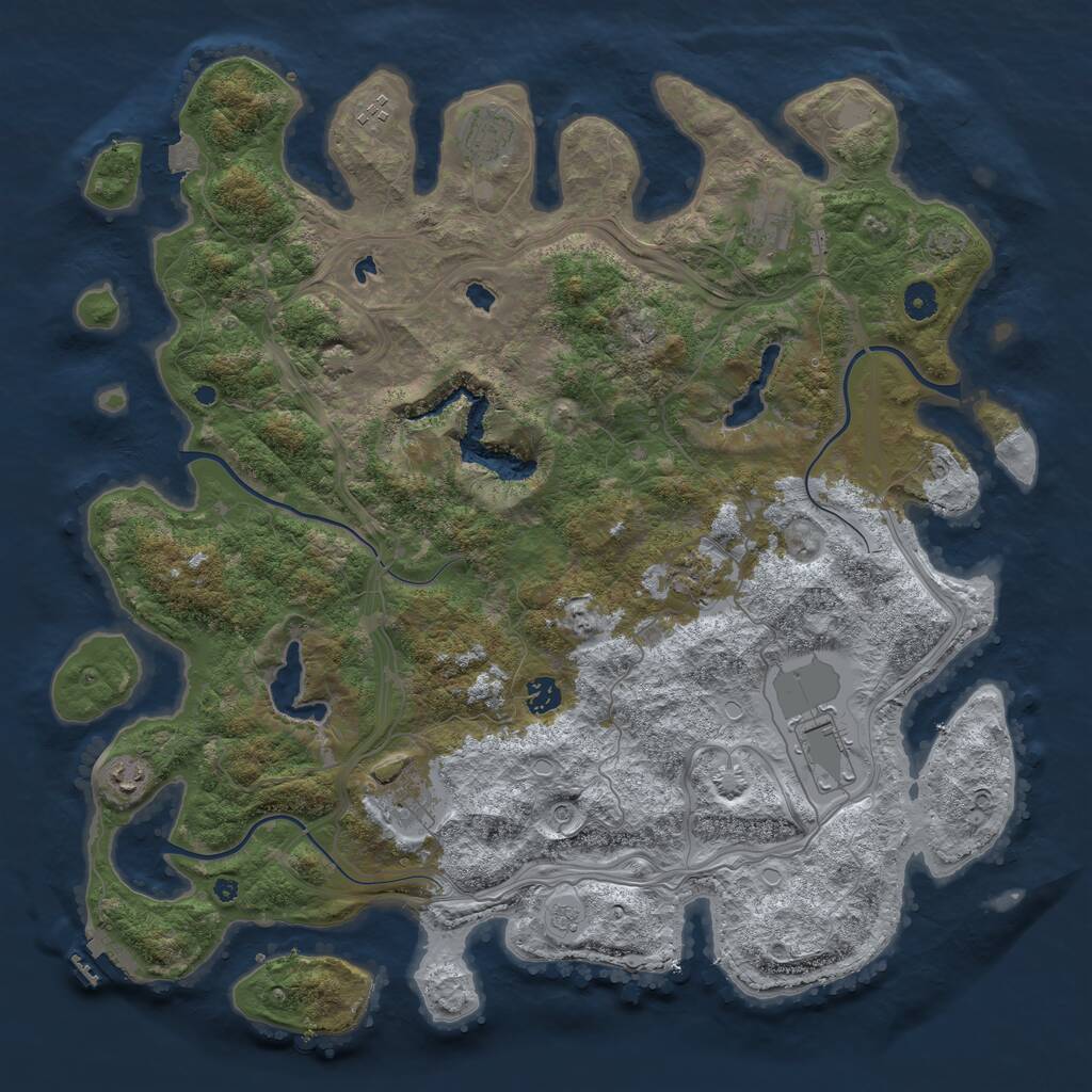 Rust Map: Procedural Map, Size: 4500, Seed: 4974173, 13 Monuments
