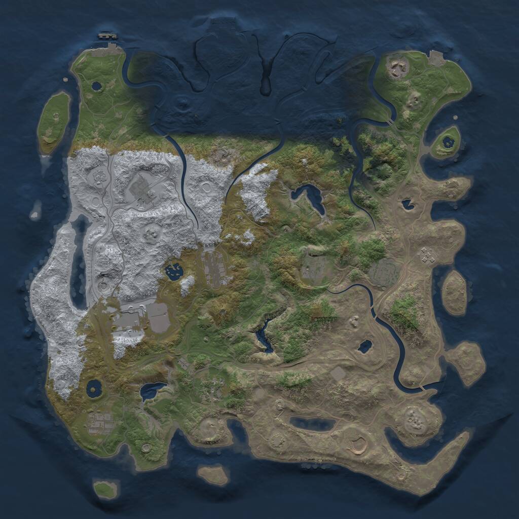 Rust Map: Procedural Map, Size: 4500, Seed: 2016589, 17 Monuments