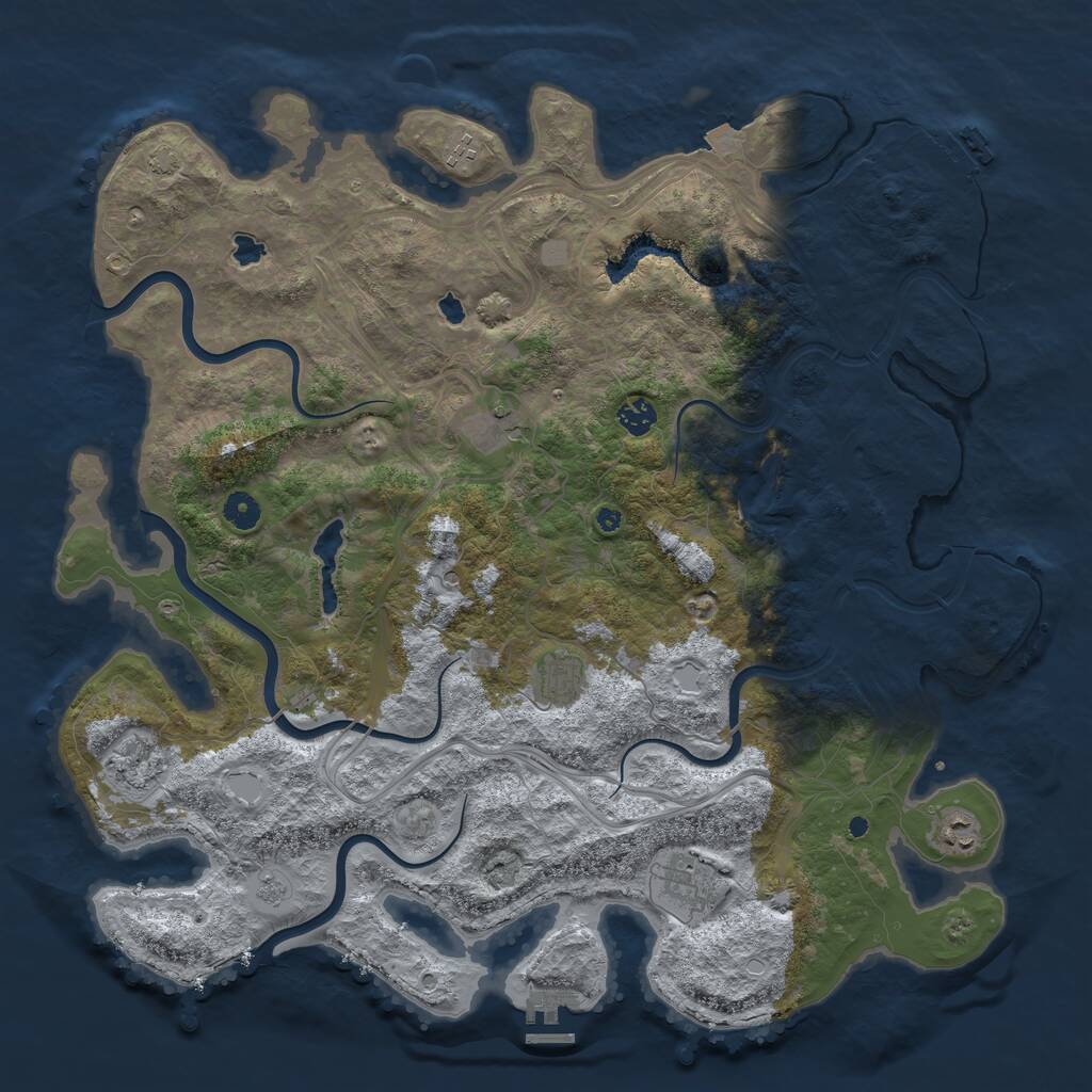 Rust Map: Procedural Map, Size: 4500, Seed: 6013565, 13 Monuments