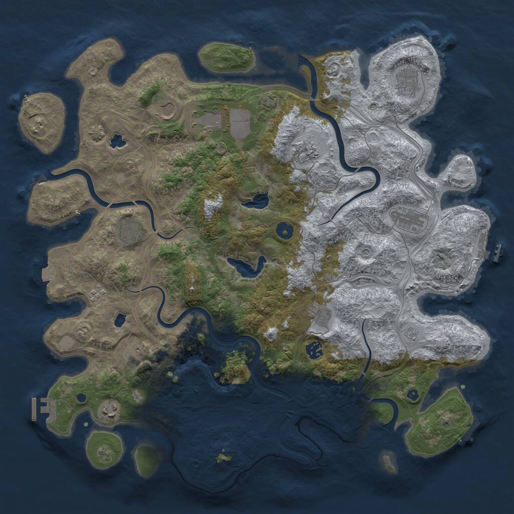 Rust Map: Procedural Map, Size: 4500, Seed: 404111, 17 Monuments