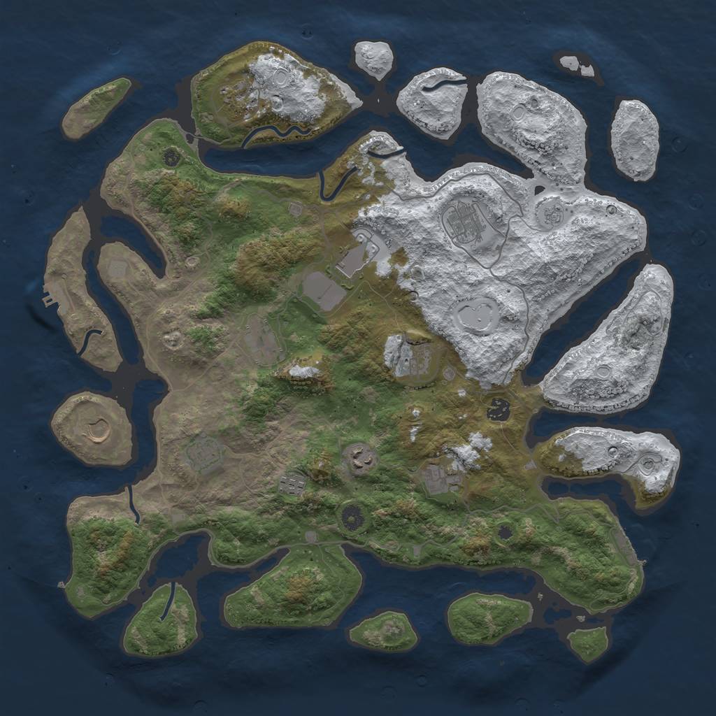 Rust Map: Procedural Map, Size: 4500, Seed: 5412240, 20 Monuments