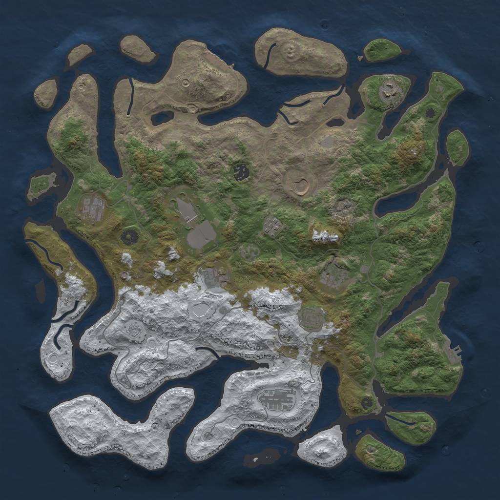 Rust Map: Procedural Map, Size: 4500, Seed: 324865, 19 Monuments