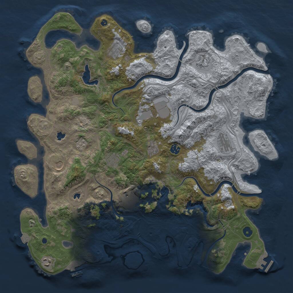 Rust Map: Procedural Map, Size: 4500, Seed: 2060570, 17 Monuments