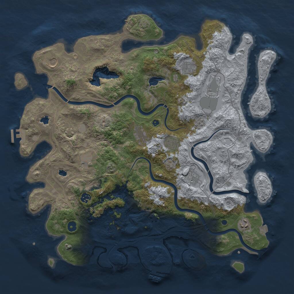 Rust Map: Procedural Map, Size: 4500, Seed: 6202887, 16 Monuments