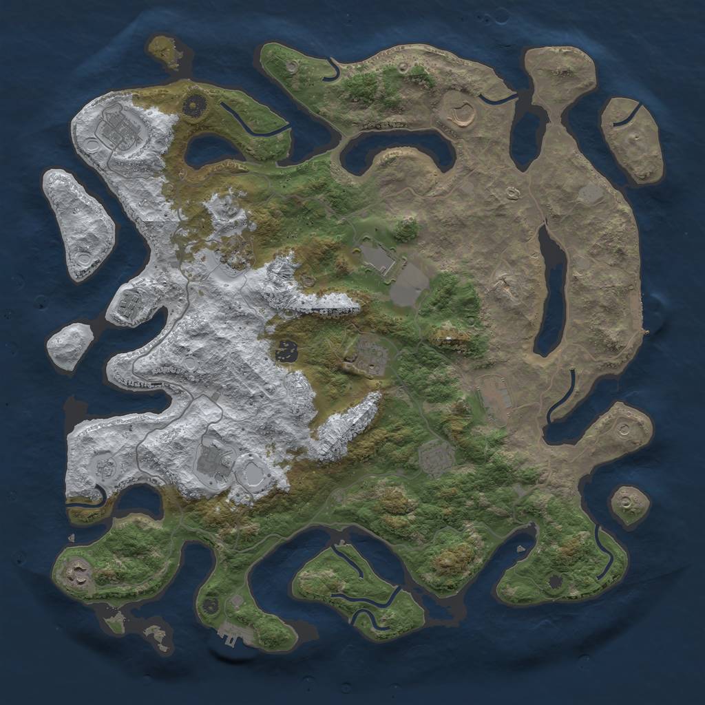 Rust Map: Procedural Map, Size: 4500, Seed: 6410457, 20 Monuments