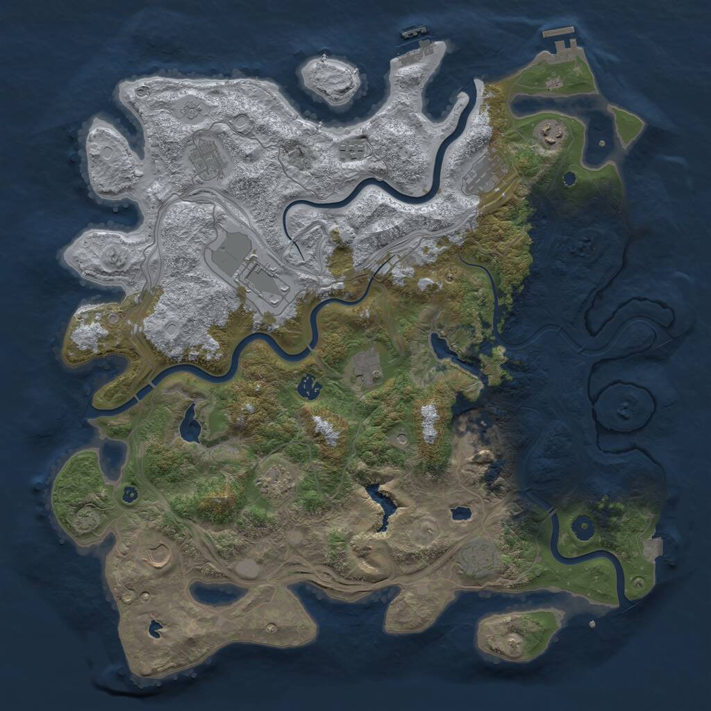 Rust Map: Procedural Map, Size: 4500, Seed: 5188394, 17 Monuments