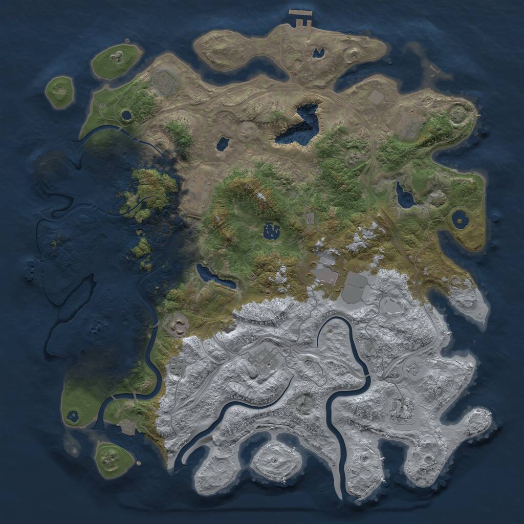 Rust Map: Procedural Map, Size: 4500, Seed: 5356022, 15 Monuments