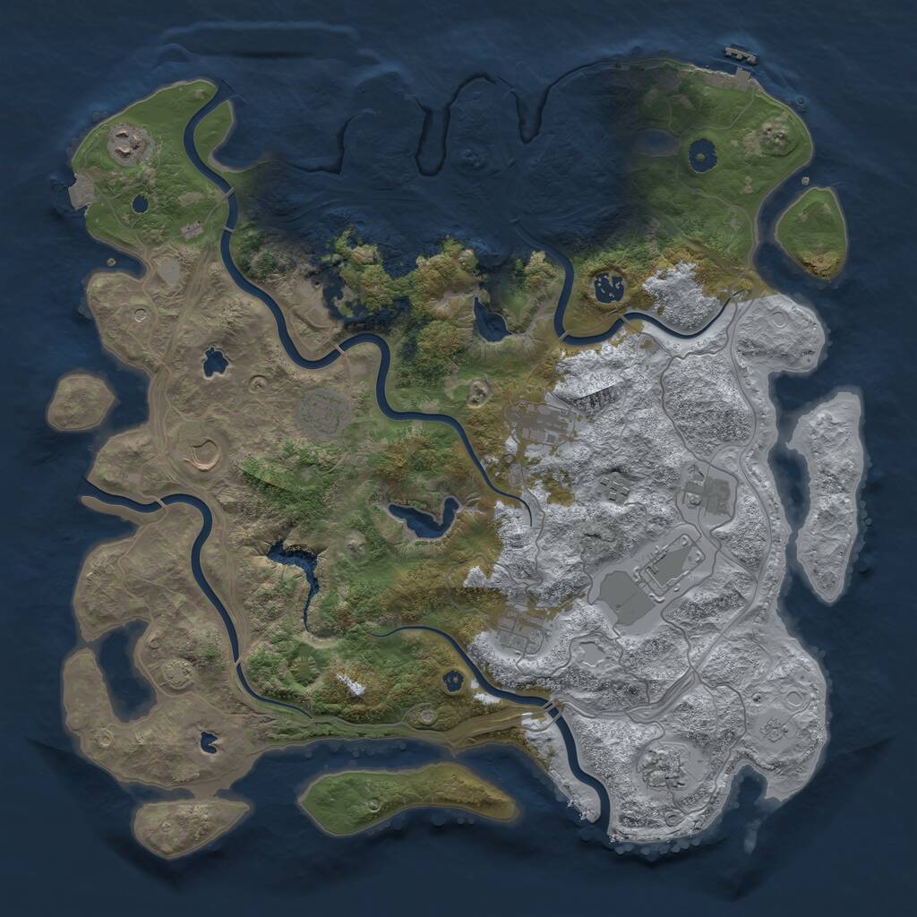 Rust Map: Procedural Map, Size: 4500, Seed: 2236792, 17 Monuments