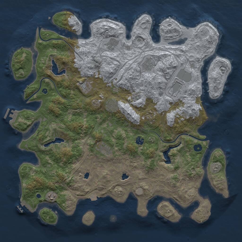 Rust Map: Procedural Map, Size: 4500, Seed: 3505859, 16 Monuments