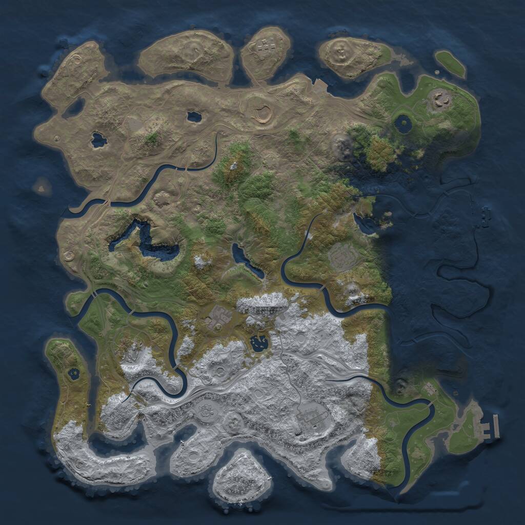 Rust Map: Procedural Map, Size: 4500, Seed: 1366770, 14 Monuments
