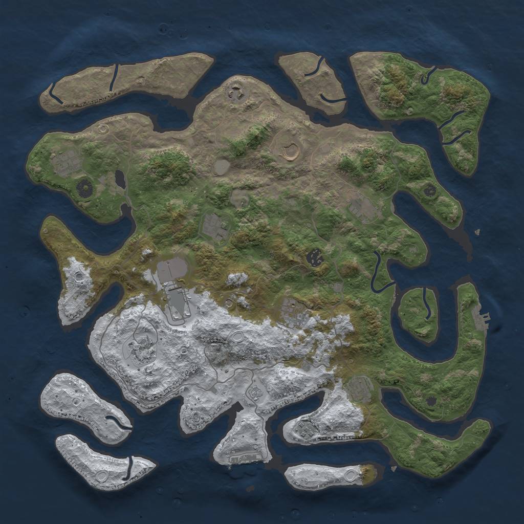 Rust Map: Procedural Map, Size: 4500, Seed: 4171729, 20 Monuments