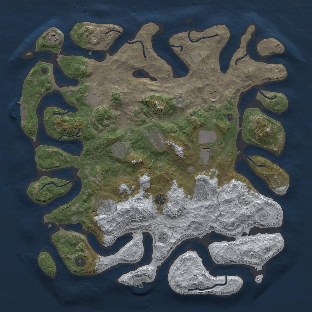 Rust Map: Procedural Map, Size: 4500, Seed: 6375207, 19 Monuments