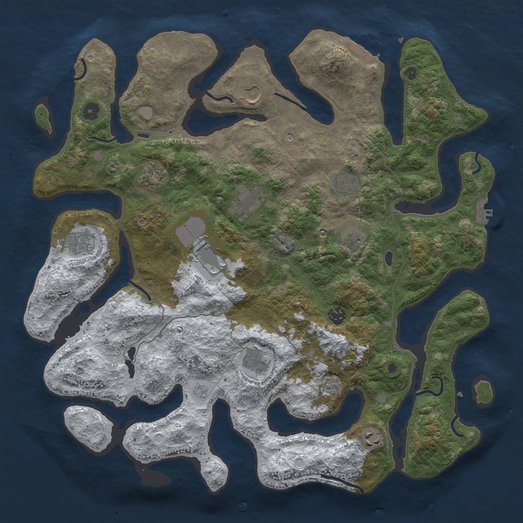 Rust Map: Procedural Map, Size: 4500, Seed: 3798381, 20 Monuments
