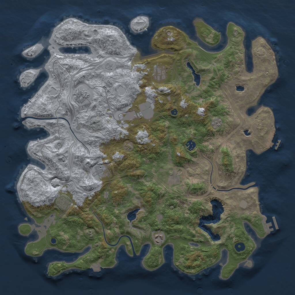 Rust Map: Procedural Map, Size: 4500, Seed: 2482109, 15 Monuments