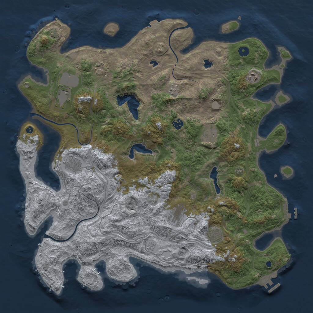 Rust Map: Procedural Map, Size: 4500, Seed: 1419984, 15 Monuments