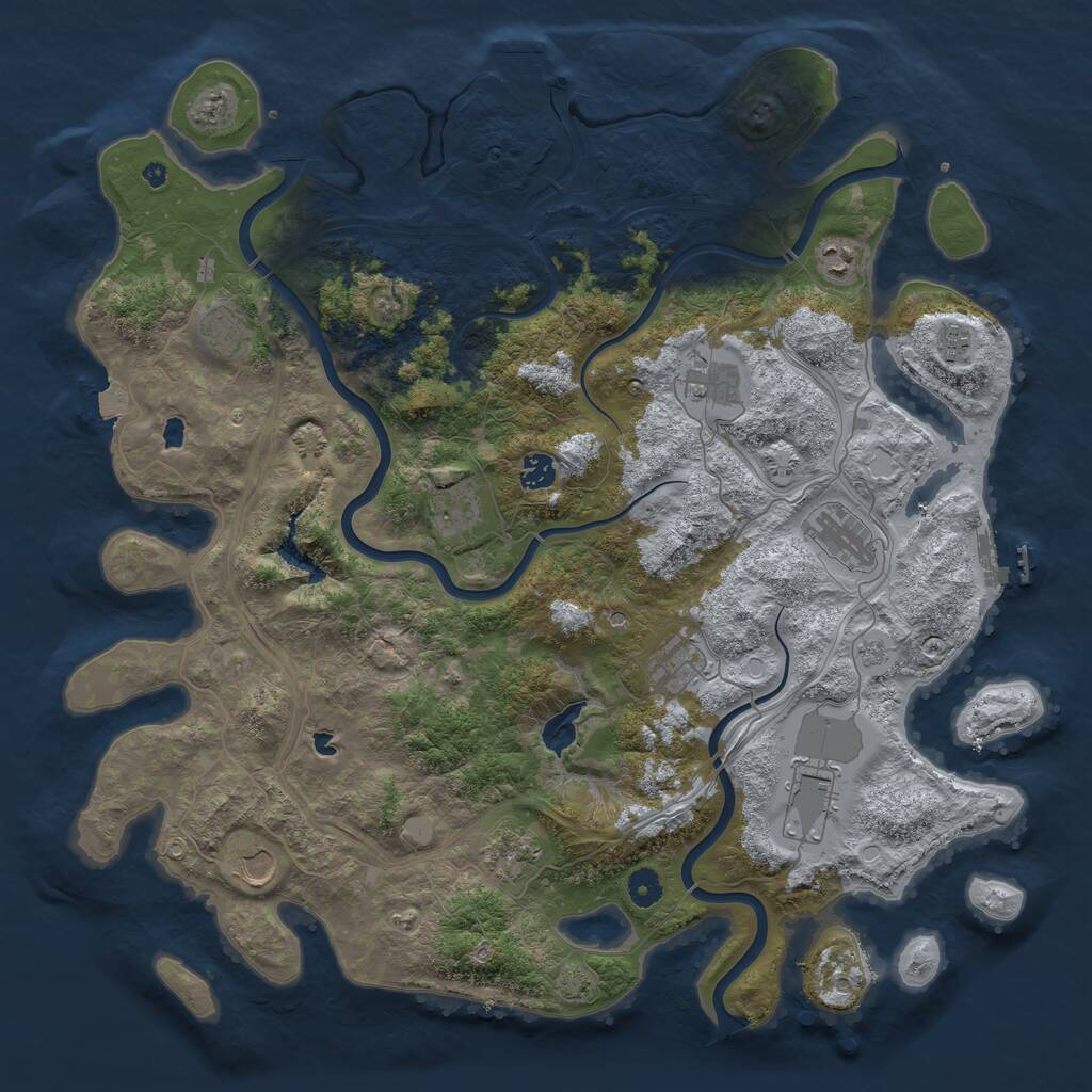 Rust Map: Procedural Map, Size: 4500, Seed: 1781560, 17 Monuments
