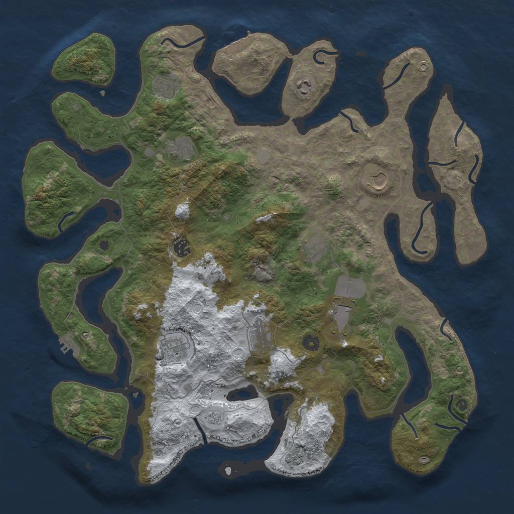 Rust Map: Procedural Map, Size: 4500, Seed: 219409, 19 Monuments