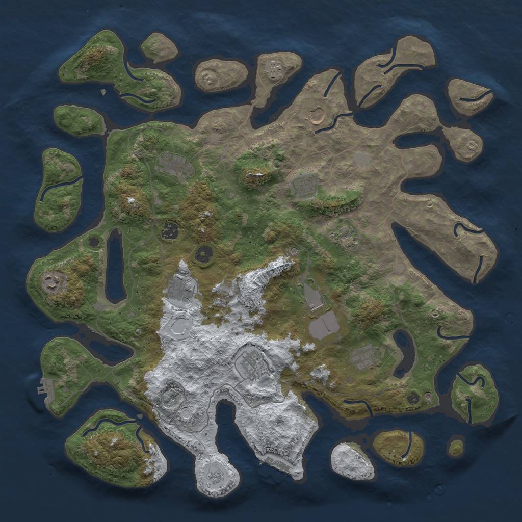 Rust Map: Procedural Map, Size: 4500, Seed: 690389, 20 Monuments