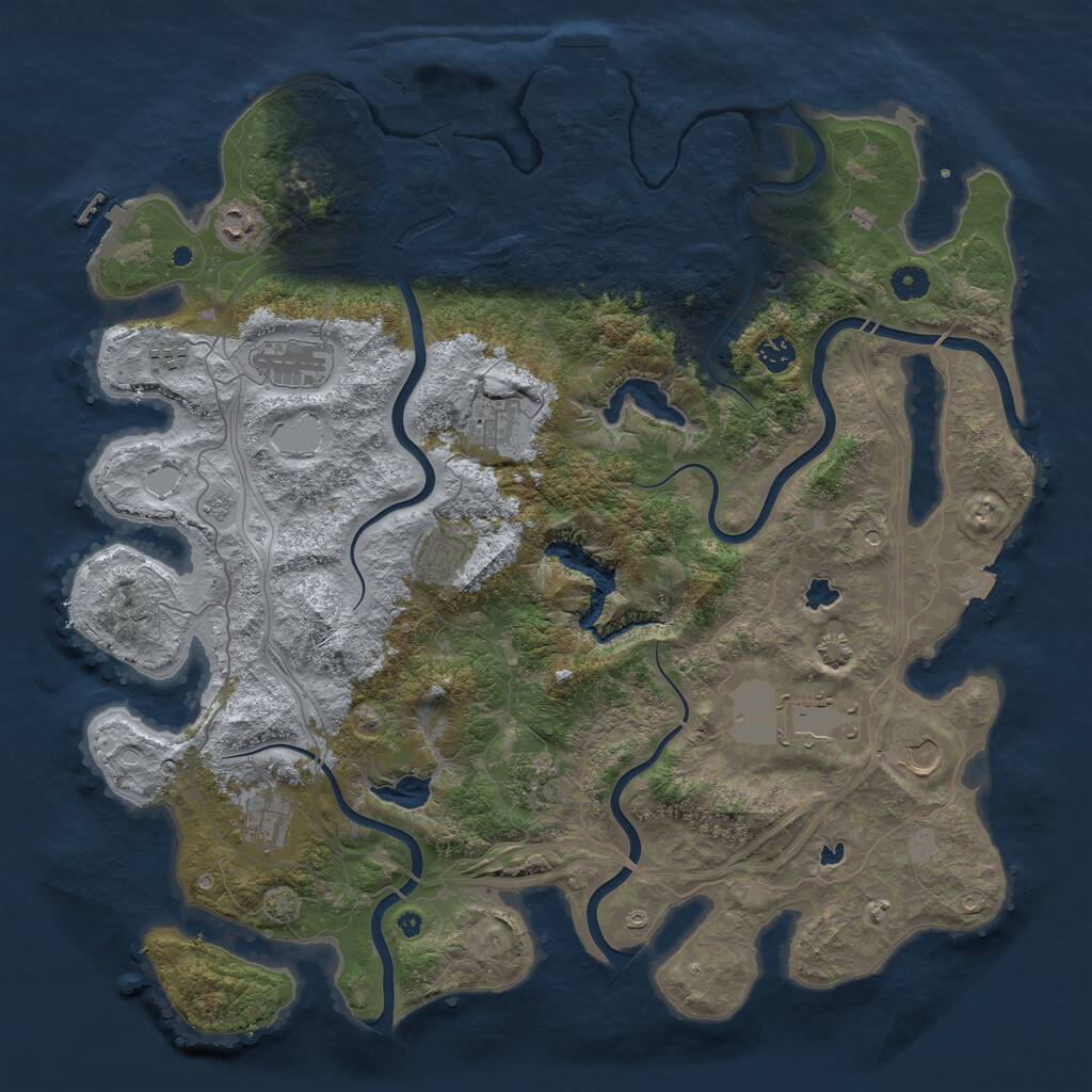 Rust Map: Procedural Map, Size: 4500, Seed: 2902062, 16 Monuments