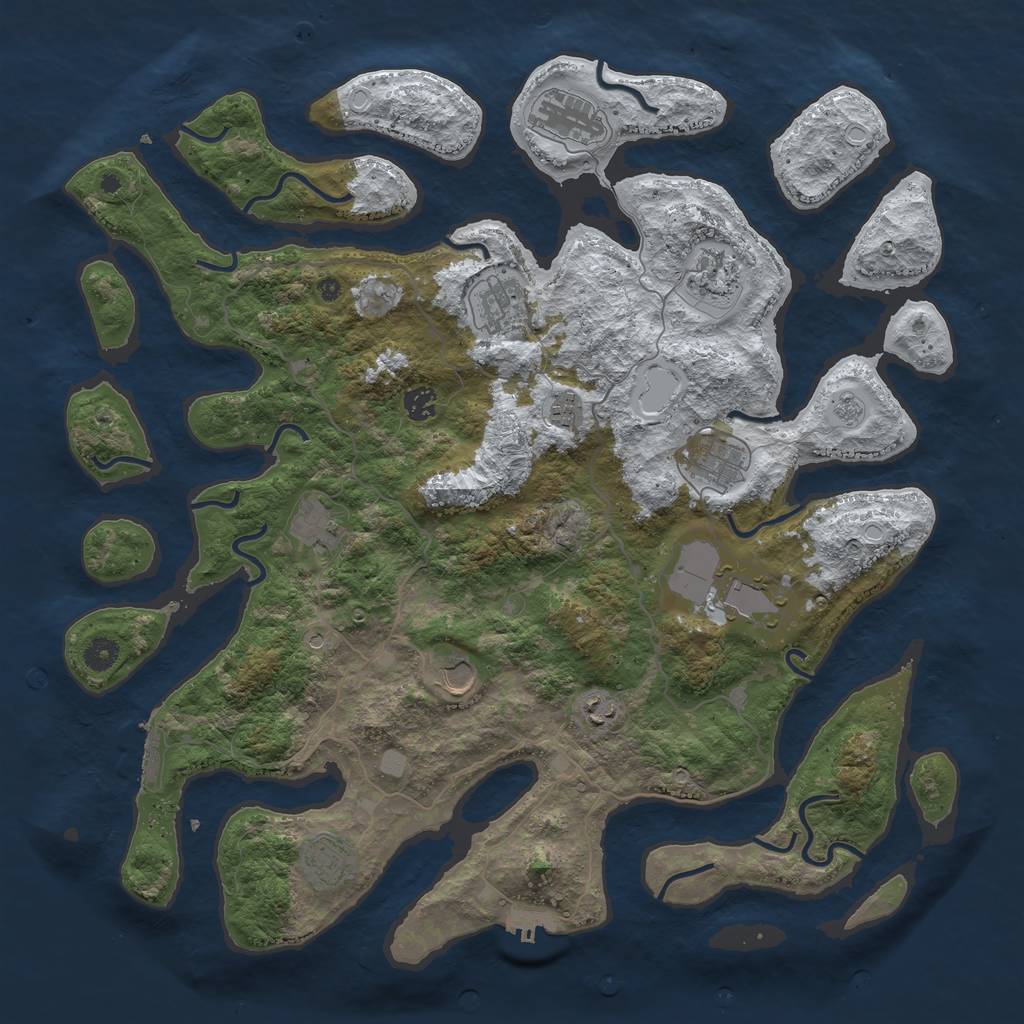 Rust Map: Procedural Map, Size: 4500, Seed: 4467881, 20 Monuments