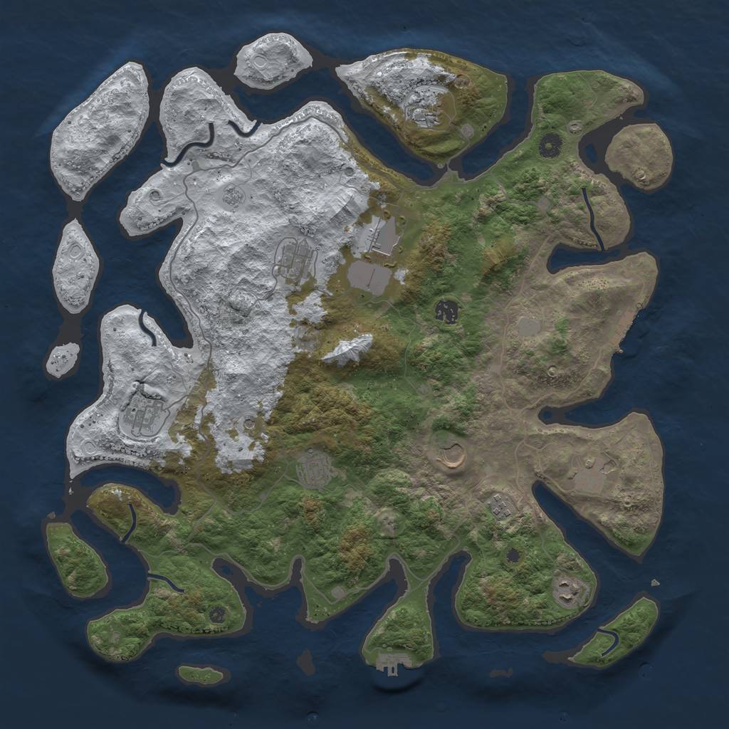 Rust Map: Procedural Map, Size: 4500, Seed: 5451503, 19 Monuments