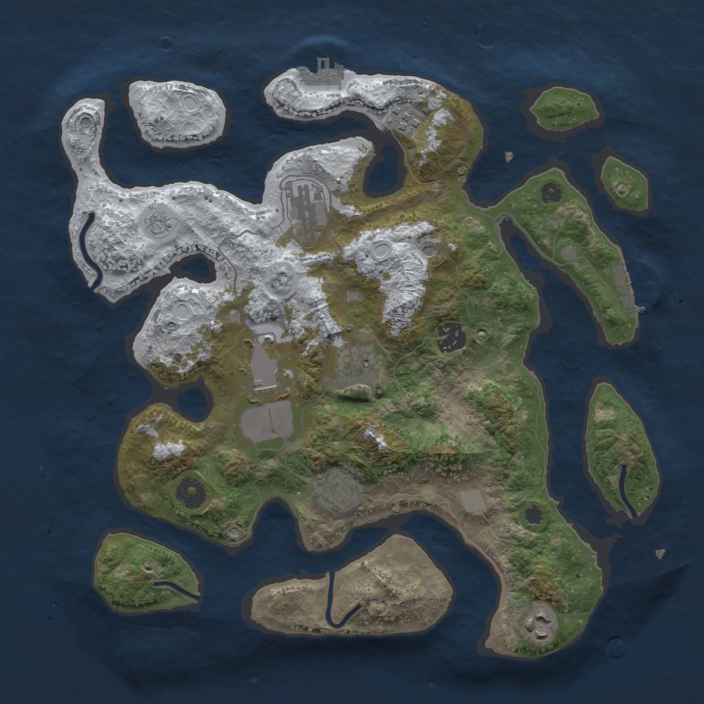 Rust Map: Procedural Map, Size: 3500, Seed: 5400902, 16 Monuments
