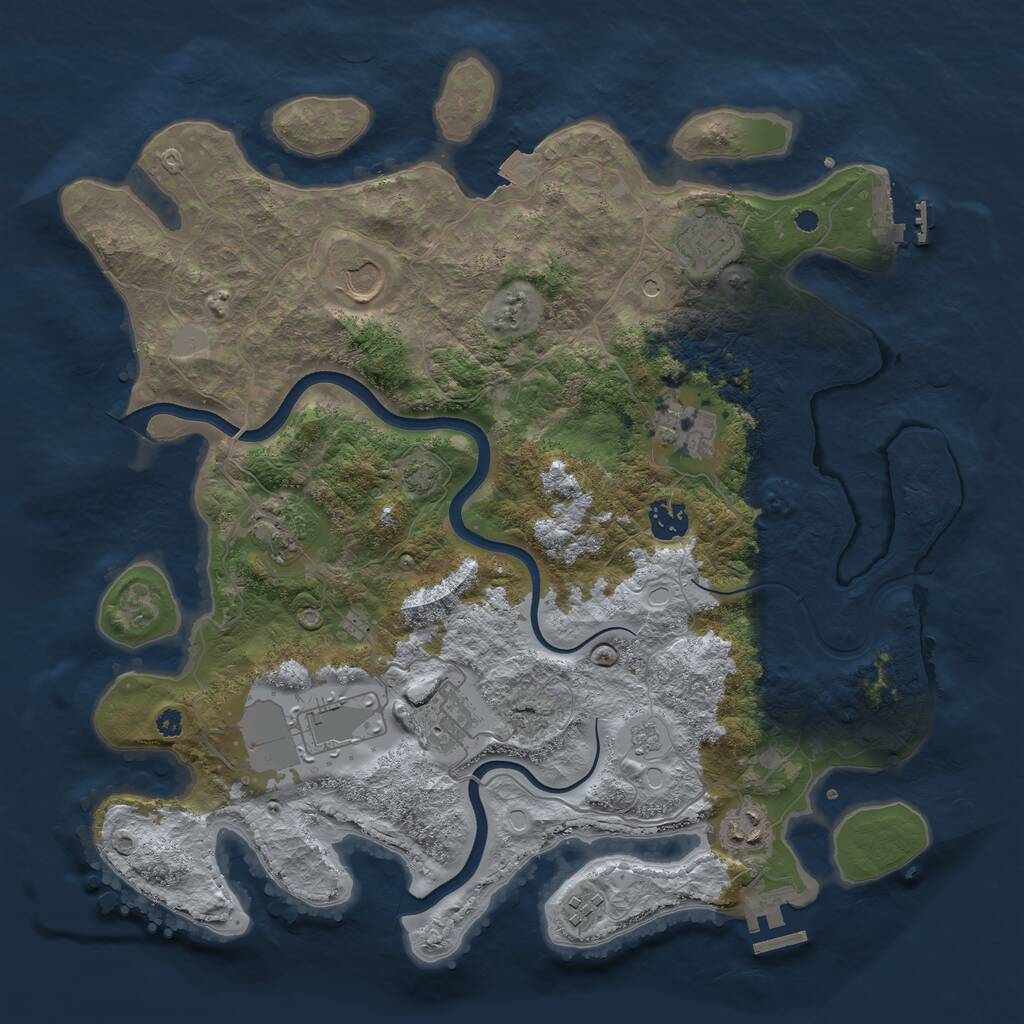 Rust Map: Procedural Map, Size: 3800, Seed: 9949094, 15 Monuments