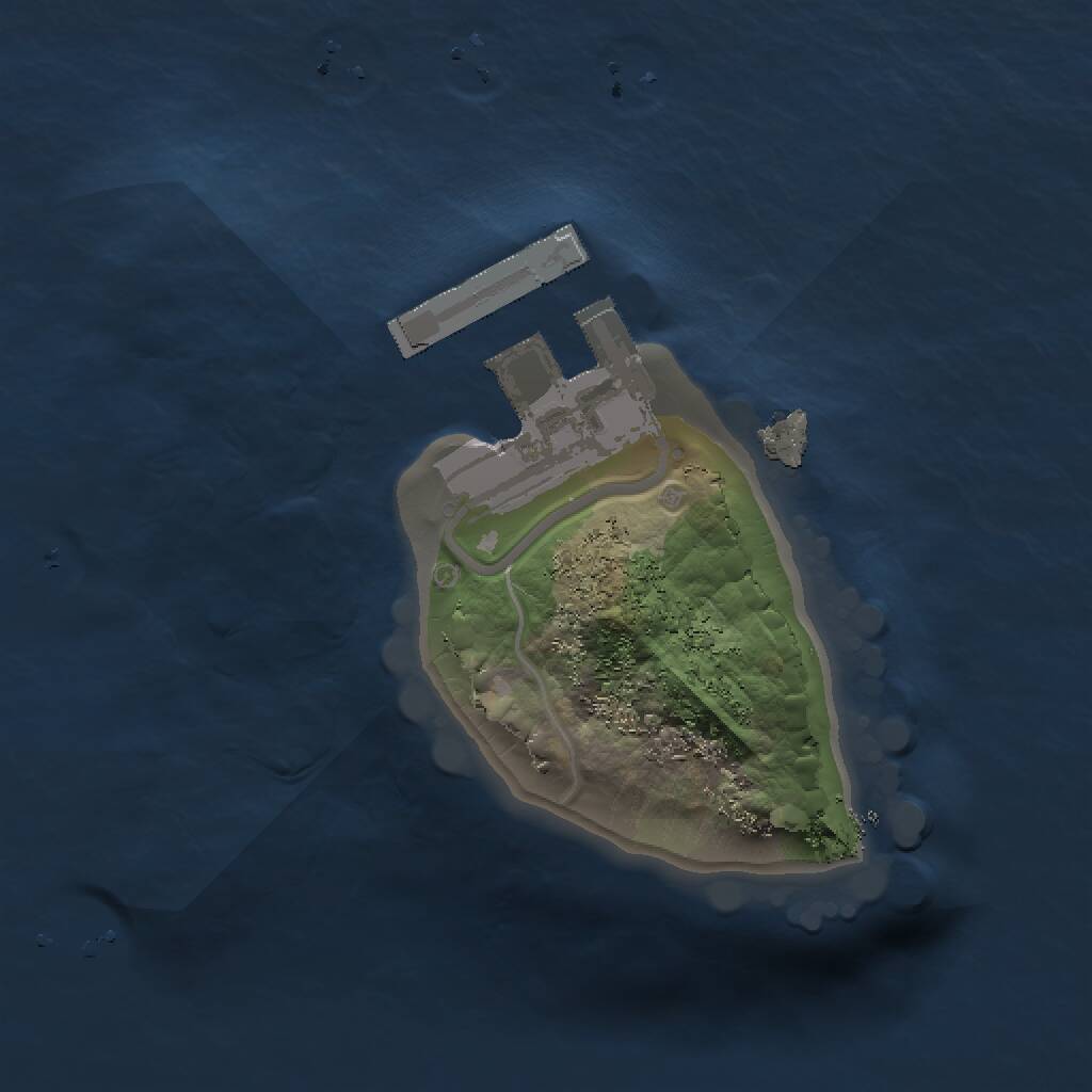 Rust Map: Procedural Map, Size: 1050, Seed: 15, 2 Monuments