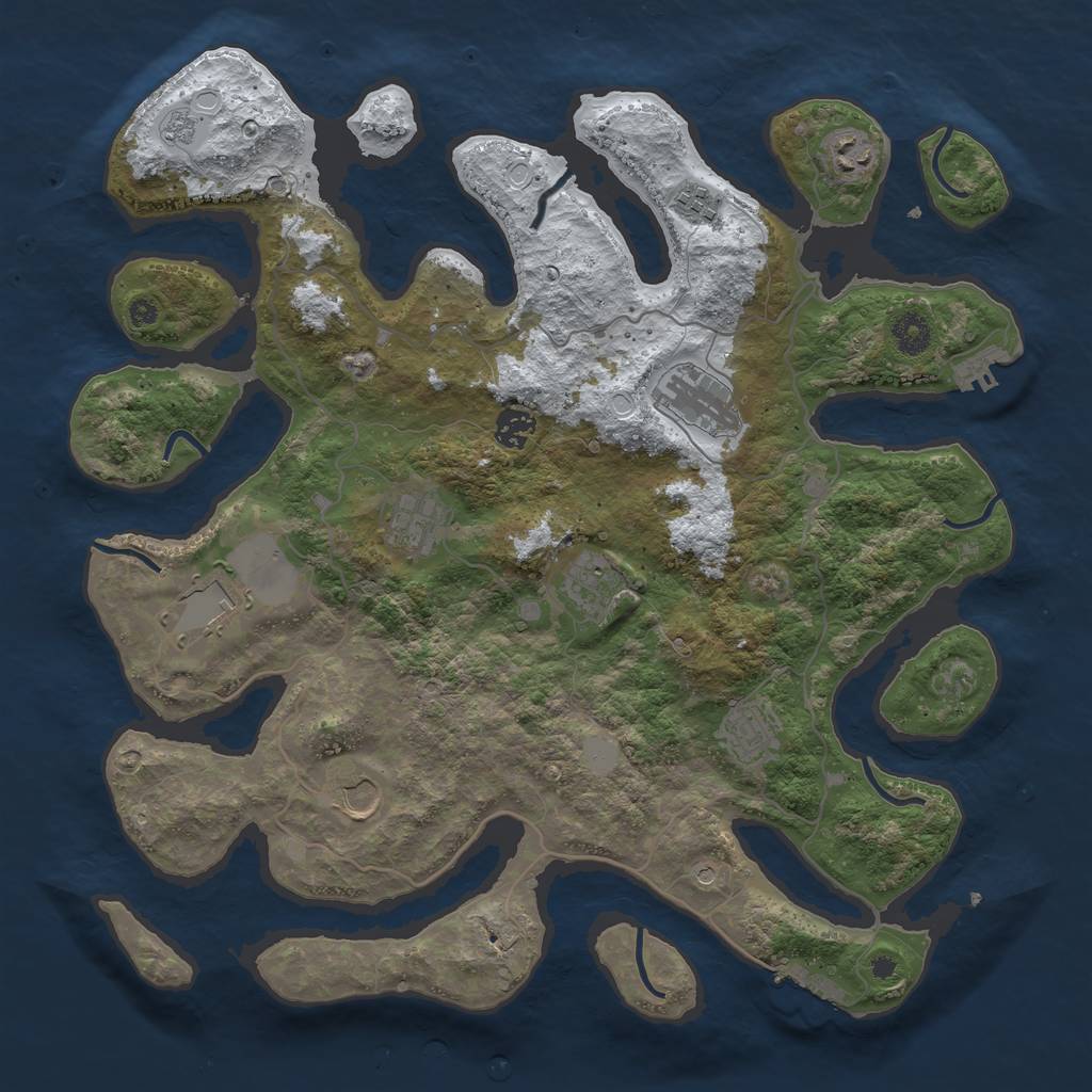 Rust Map: Procedural Map, Size: 4000, Seed: 1731593779, 18 Monuments