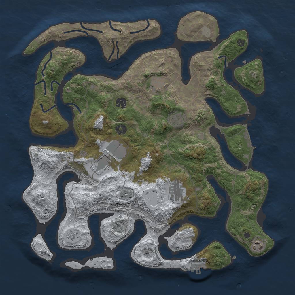 Rust Map: Procedural Map, Size: 4000, Seed: 200394, 16 Monuments