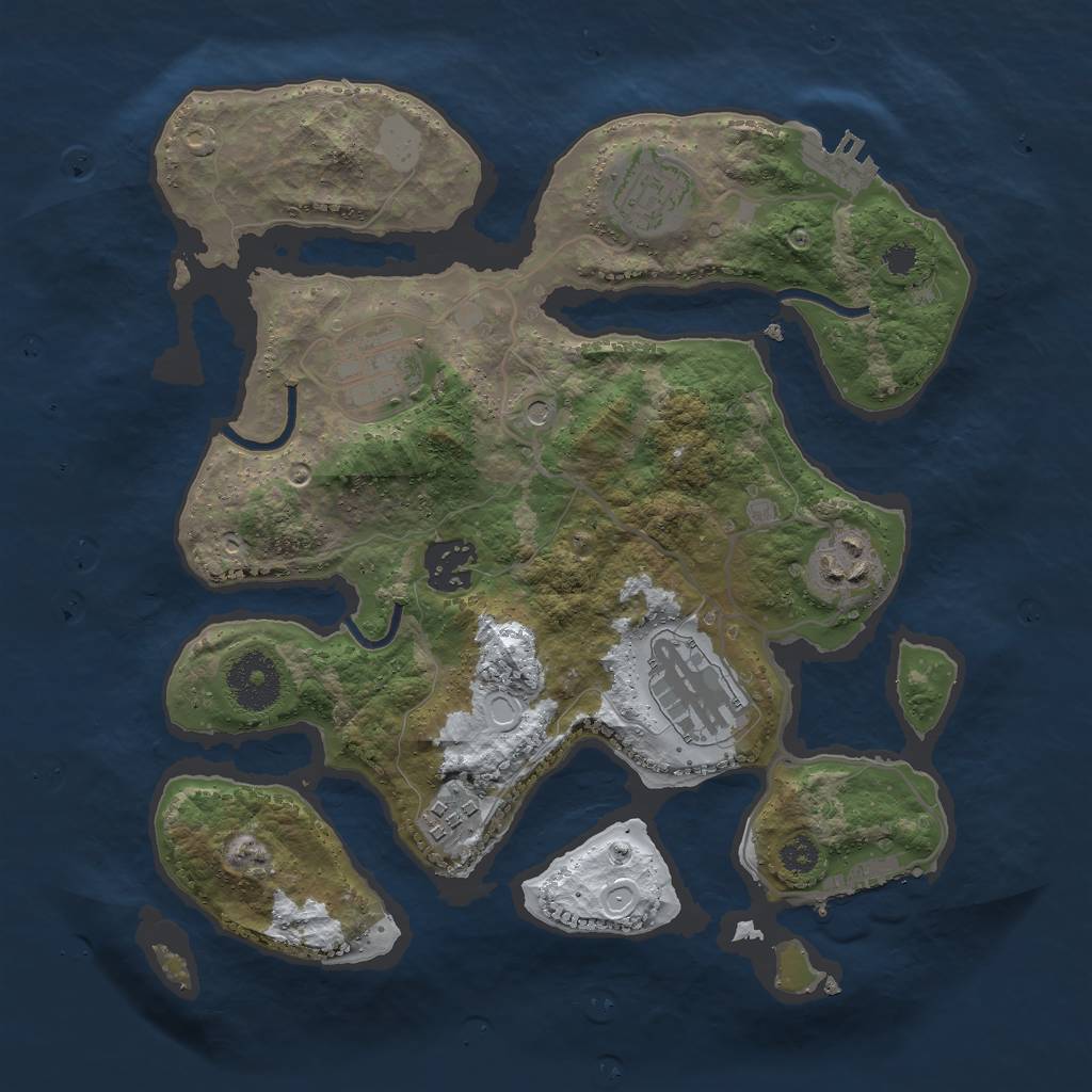 Rust Map: Procedural Map, Size: 3000, Seed: 26119, 14 Monuments