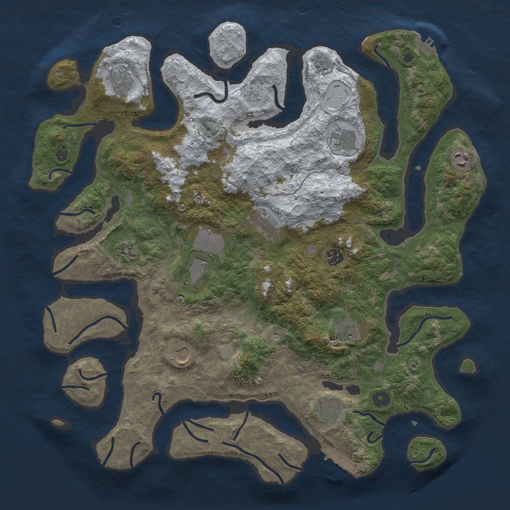 Rust Map: Procedural Map, Size: 4500, Seed: 6011970, 20 Monuments