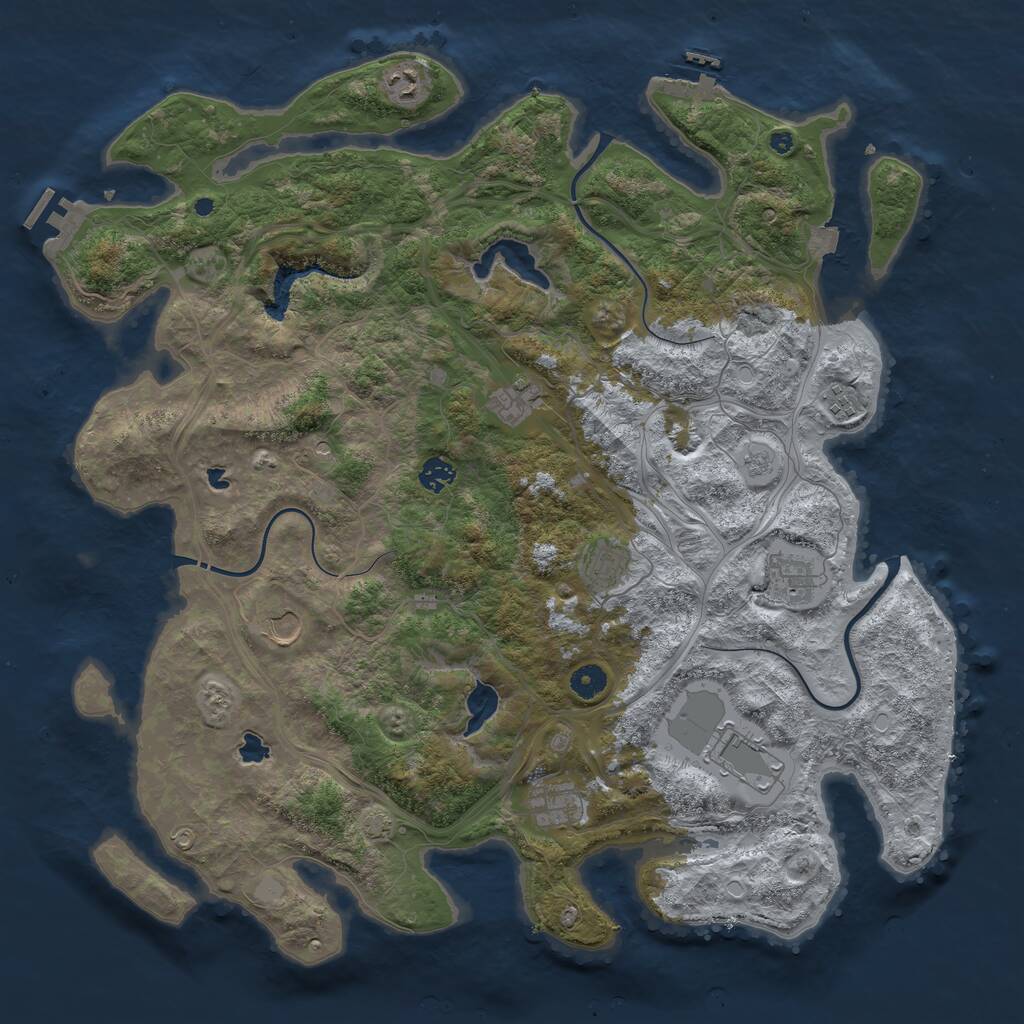 Rust Map: Procedural Map, Size: 4500, Seed: 2138408, 15 Monuments