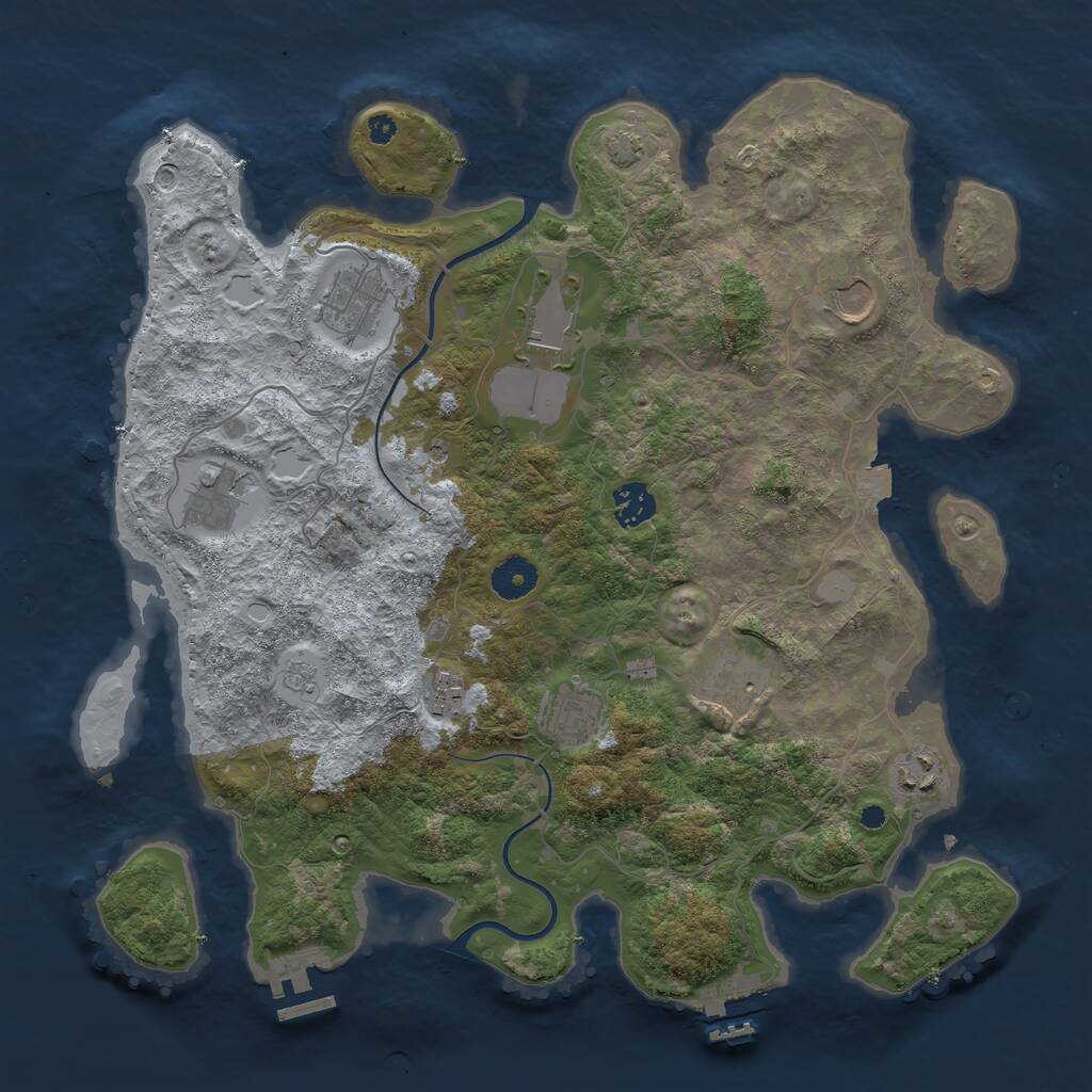Rust Map: Procedural Map, Size: 3750, Seed: 2649032, 15 Monuments