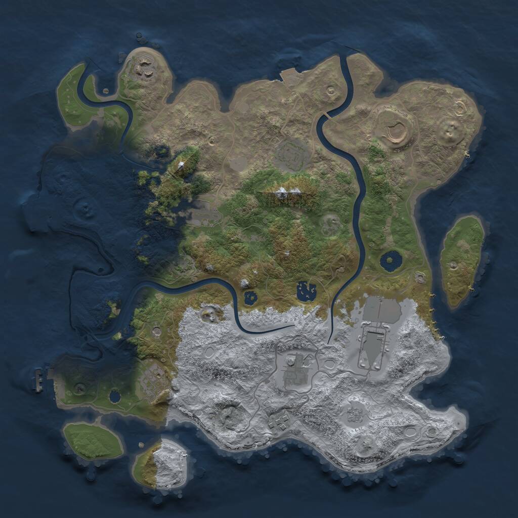 Rust Map: Procedural Map, Size: 3700, Seed: 4275698, 15 Monuments