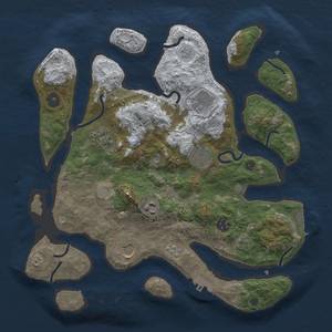 Thumbnail Rust Map: Procedural Map, Size: 3500, Seed: 870970, 16 Monuments