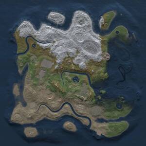 Thumbnail Rust Map: Procedural Map, Size: 3500, Seed: 870970, 14 Monuments